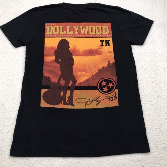 Gildan Tops - Dolly Parton Dollywood T-shirt Women XS Black Short Sleeve Country Music TN Gift